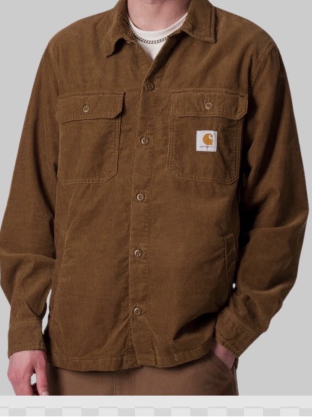 Carhartt WIP Dixon Shirt jacket Size Medium Brown Corduroy Preowned